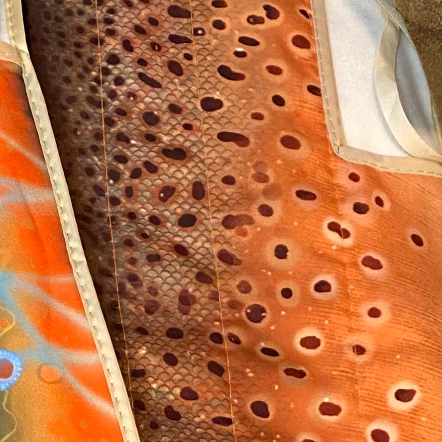 Fish Print Deluxe Cotton 4-Piece Fly Rod Bag