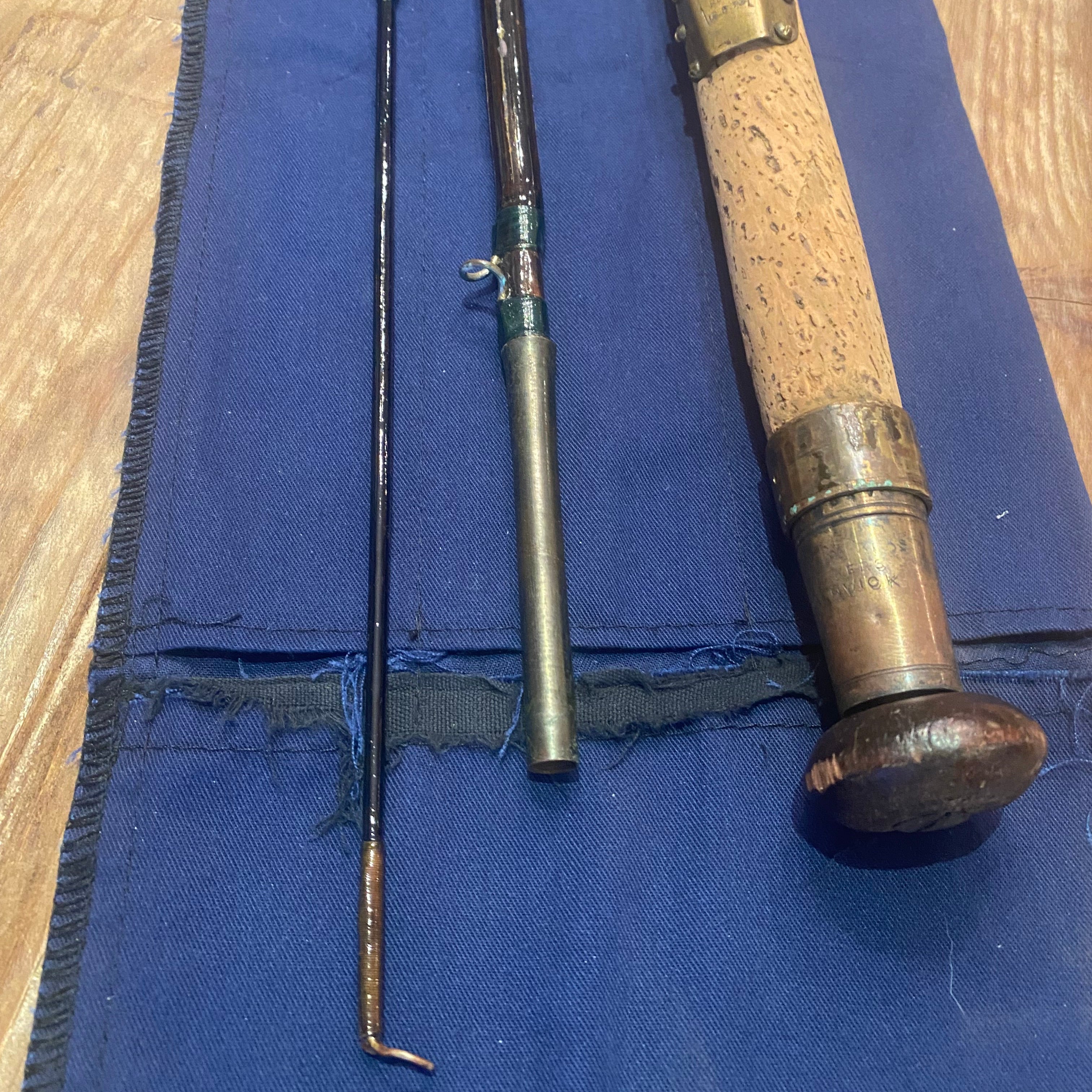 Antique Hardy Bros 12.5’ Greenheart Salmon Fly Rod c.1890 – W Fitting, Original Bag, Comp