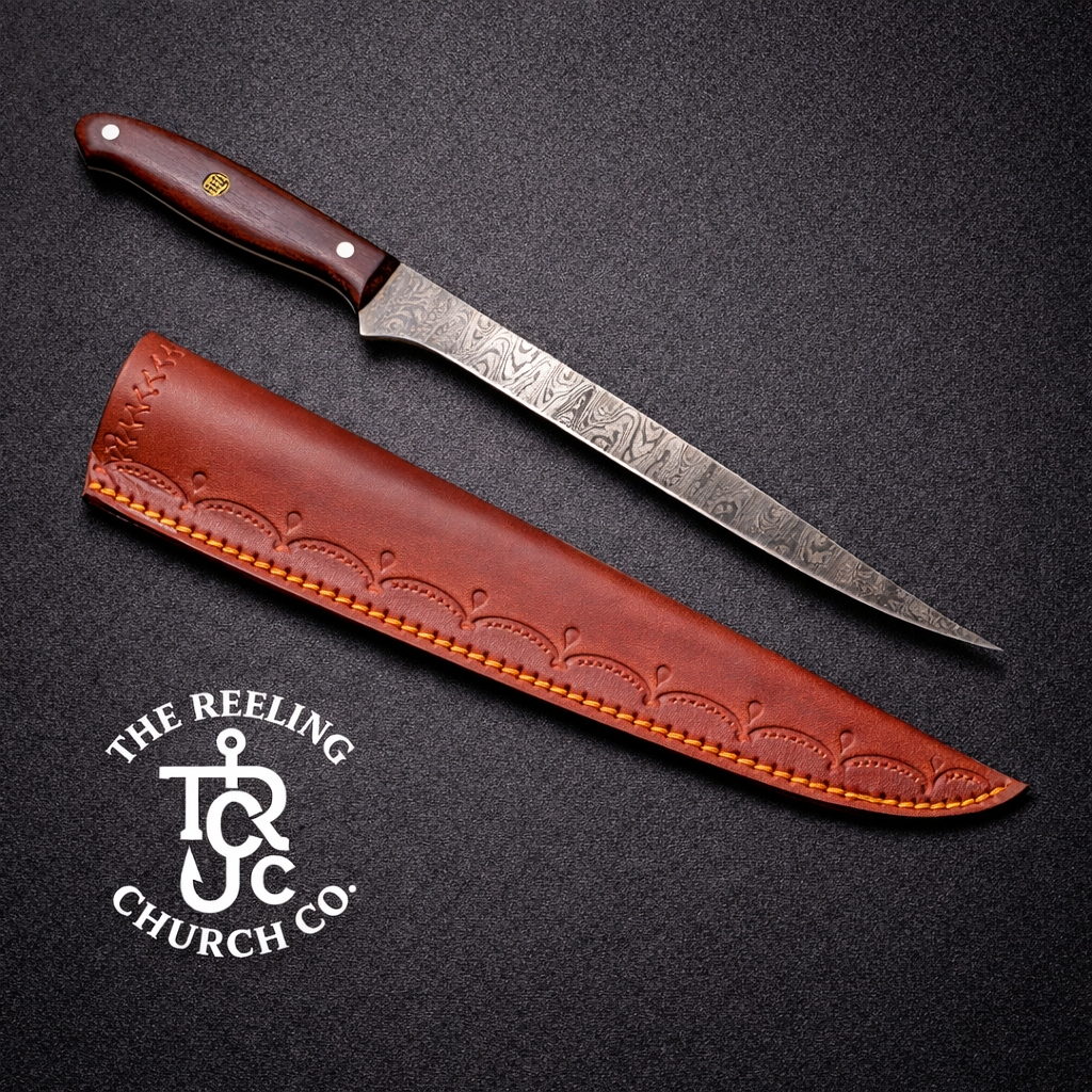 Ironwood Damascus Fish and Field Knife