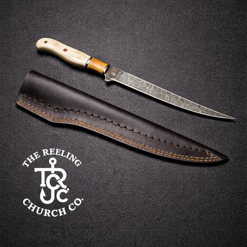 Ironwood Damascus Fish and Field Knife